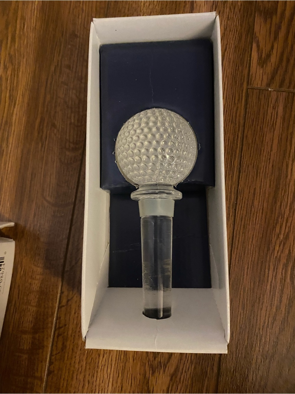 Mikasa Tee Time Golf Ball Wine Bottle Stopper Austria Lead Crystal Decanter